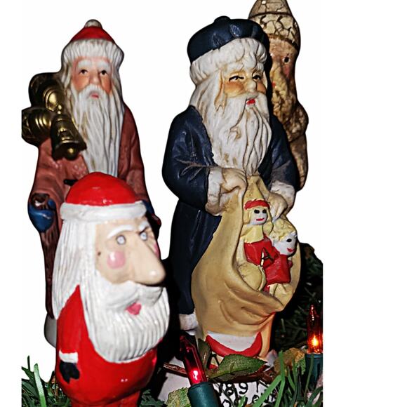 3" Vintage Homemade Wood Carved Big Nose Santa - Picture 15 of 16